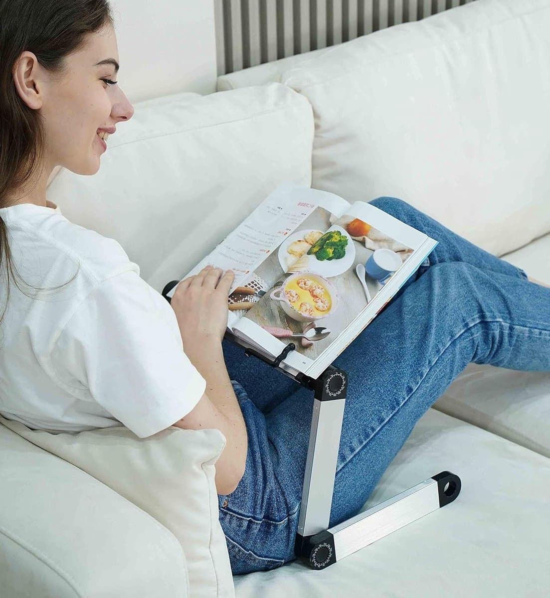 Boekenstandaard - Leesstandaard Laptopstandaard - Comfortabel Lezen - Verstelbare Hoogte Hoek - 49.5 x 25.4 cm - Zwart