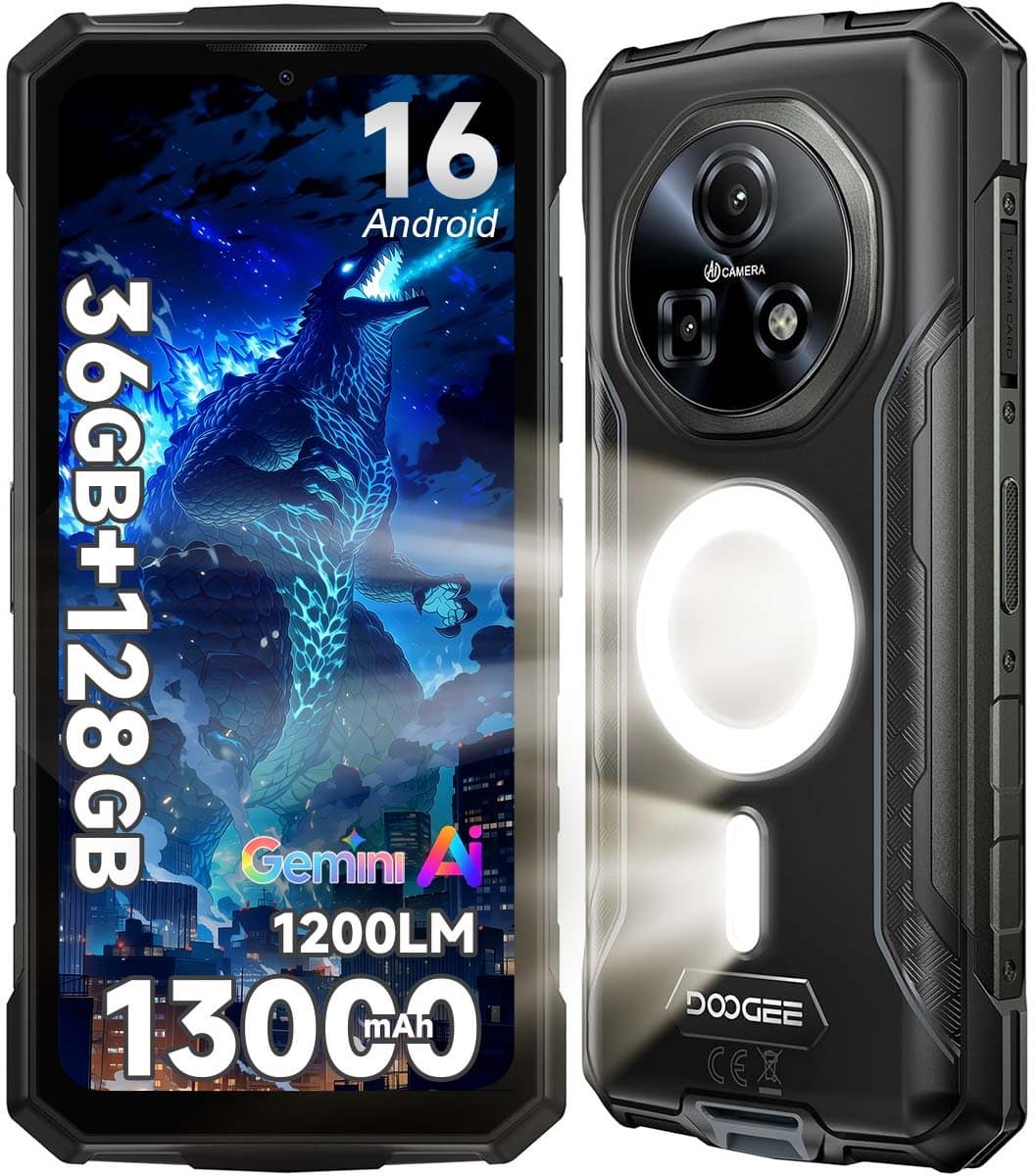 DOOGEE Fire 5 Ultra Robuuste Smartphone - 32GB RAM 256GB ROM - Gemini AI - 13000 mAh - IP68/IP69K Outdoor telefoon - 6,6 inch 90 Hz - Android 15 - NFC GPS - Zwart
