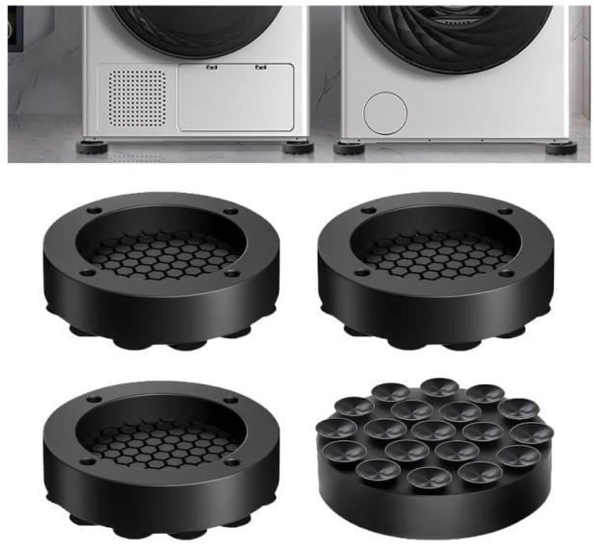 Schokabsorberende pads - 4 stuks - Rubber - Geluidsreductie - Verbeterde stabiliteit vloerbeschermingspads
