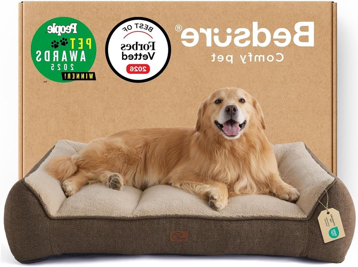 Hondenmand - Hondensofa - Artritis Ondersteuning - Waterdichte Hoes - 122x89cm - Bruin