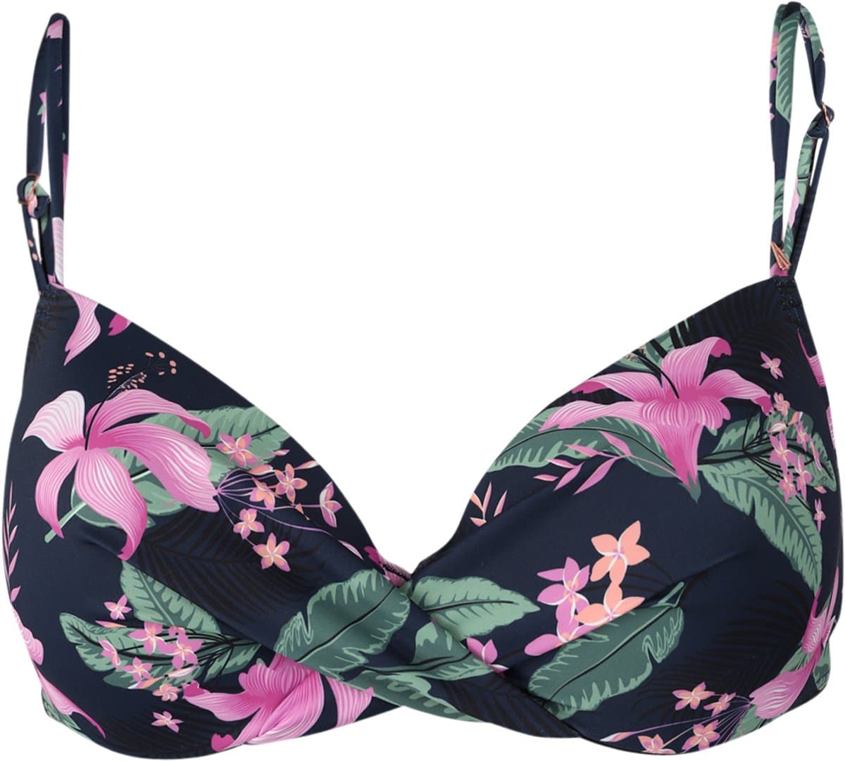 Brunotti - Stefana-Tropicana - Bikini Topje Indigo Blue - Wired Bikini Top Dames - Aanpasbare Bandjes - Mix & Match - 44D