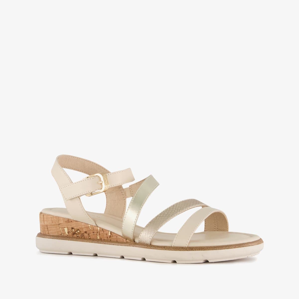 Tamaris dames sandalen met sleehak ivoor - Beige - Maat 38