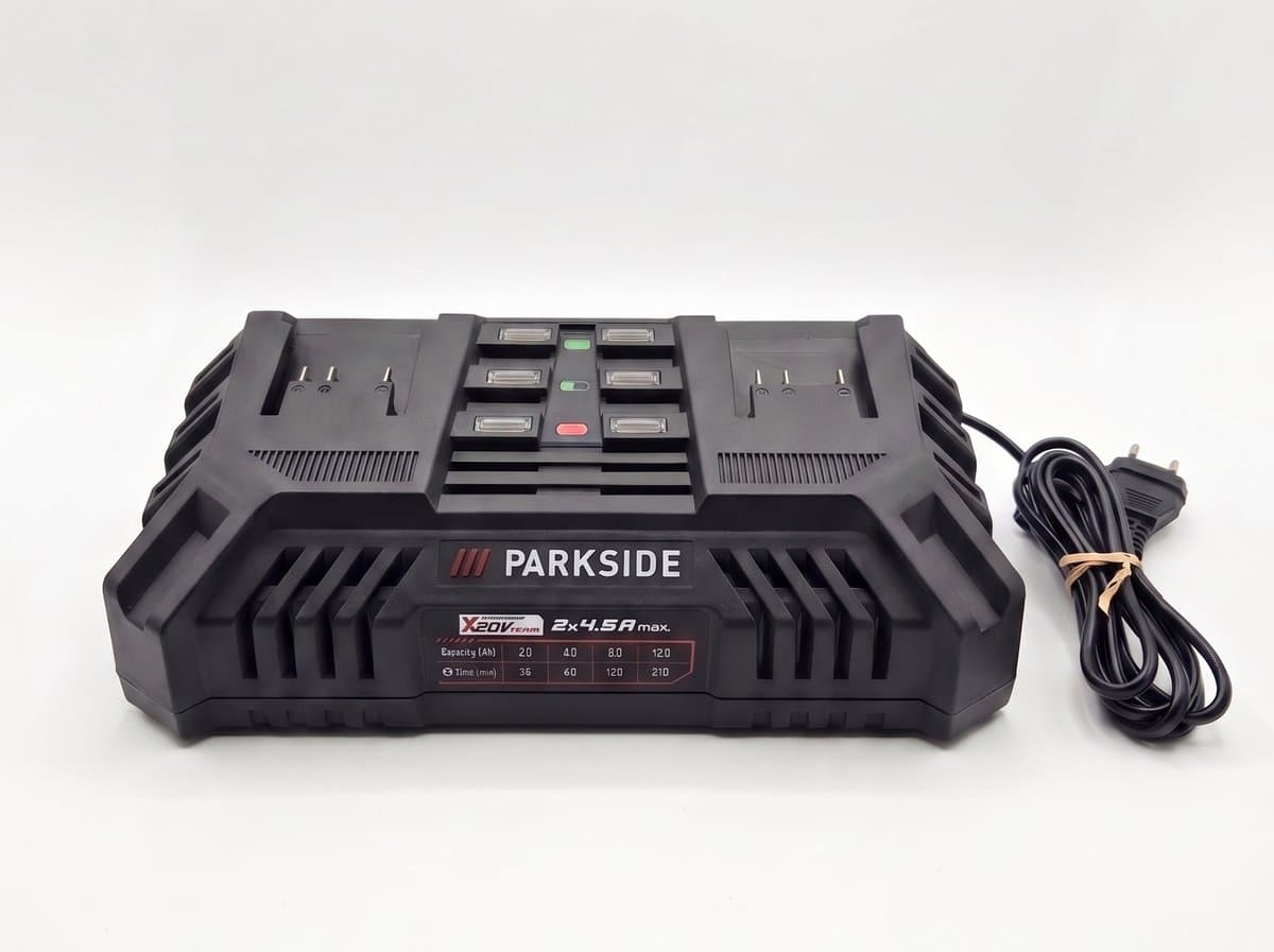 PARKSIDE® Dubbele accu oplader 2x 4,5 W - 200W - Compatibel met alle accu's uit de Parkside® 20V familie