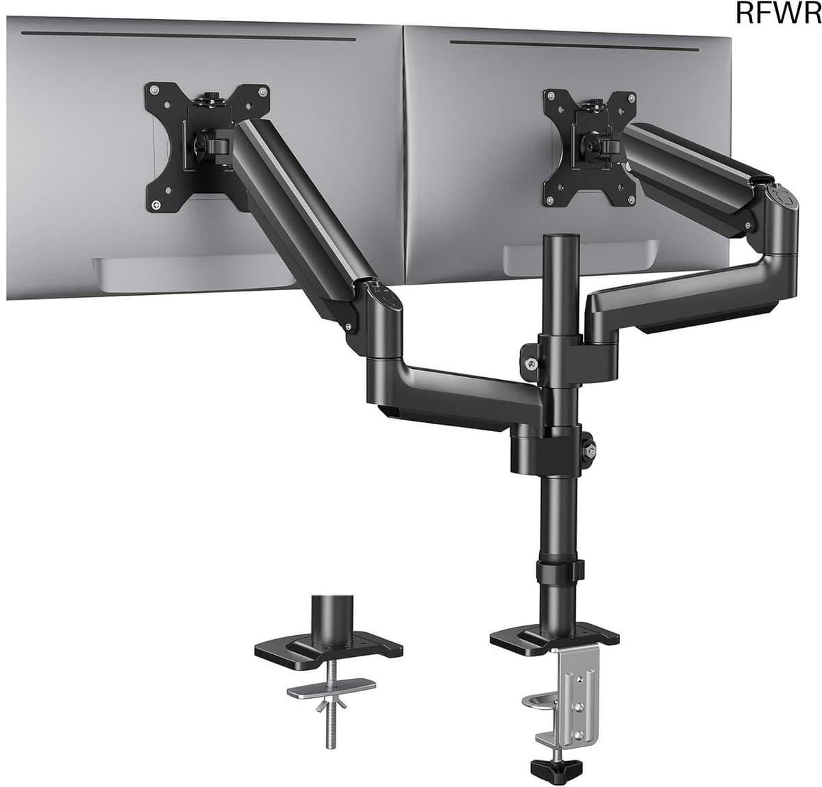 Dubbele Monitor Arm - Dubbel Beeldscherm - Ergonomisch Werken - Volledige Flexibiliteit - Tot 32 inch - Zwart