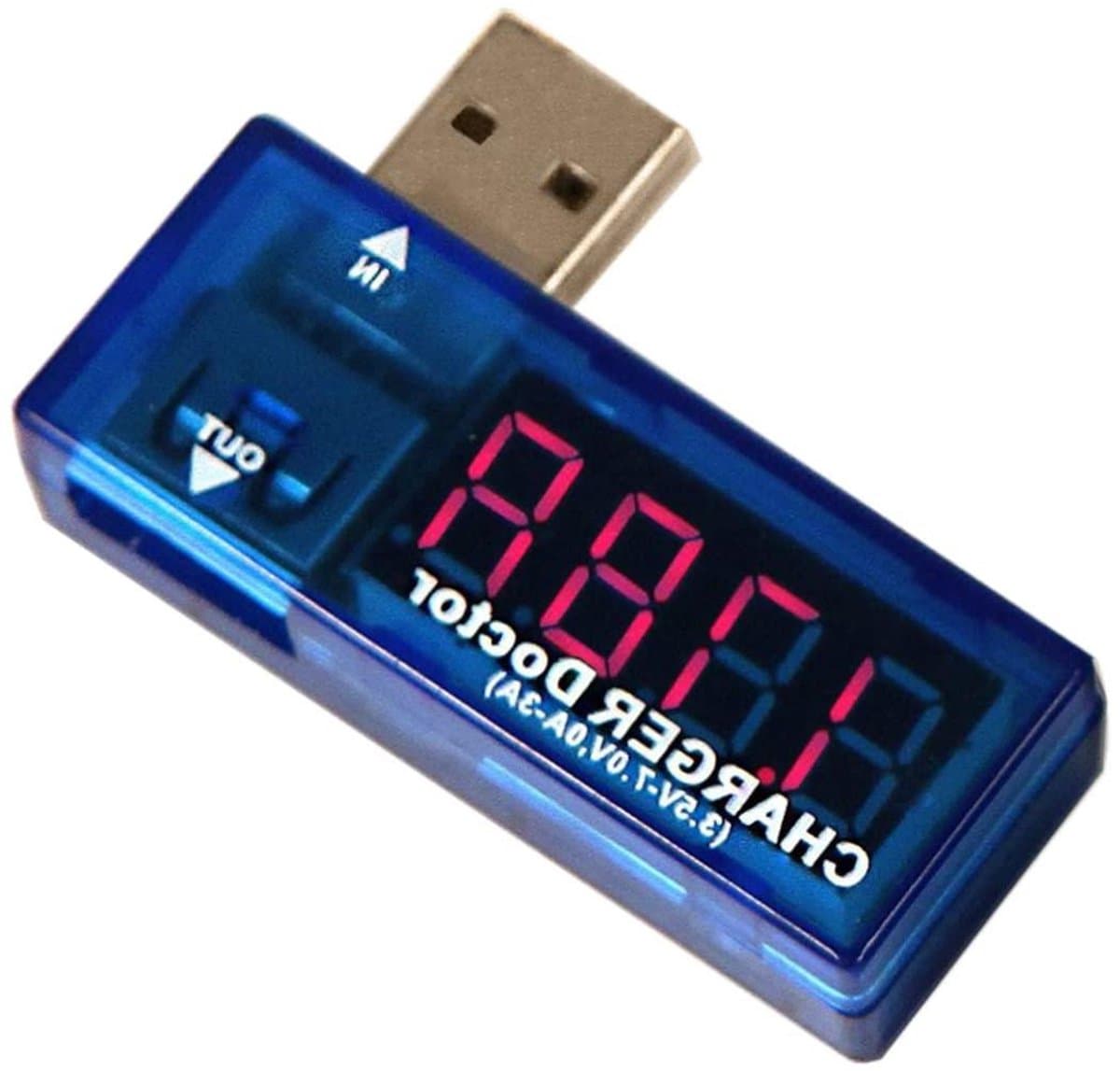 USB Spanningsmeter - Oplaadmeter Monitor - Stroom Controleren - Draagbaar Compact Ontwerp - 5.3 cm - Blauw