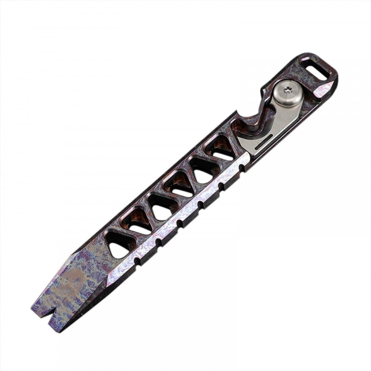Dailygoods- Wrikstang Titaniumlegering - Sleutelhanger/Flesopener - Multifunctioneel - Buitengebruik - Goede Grip - 11,1 cm Lengte - Multitool