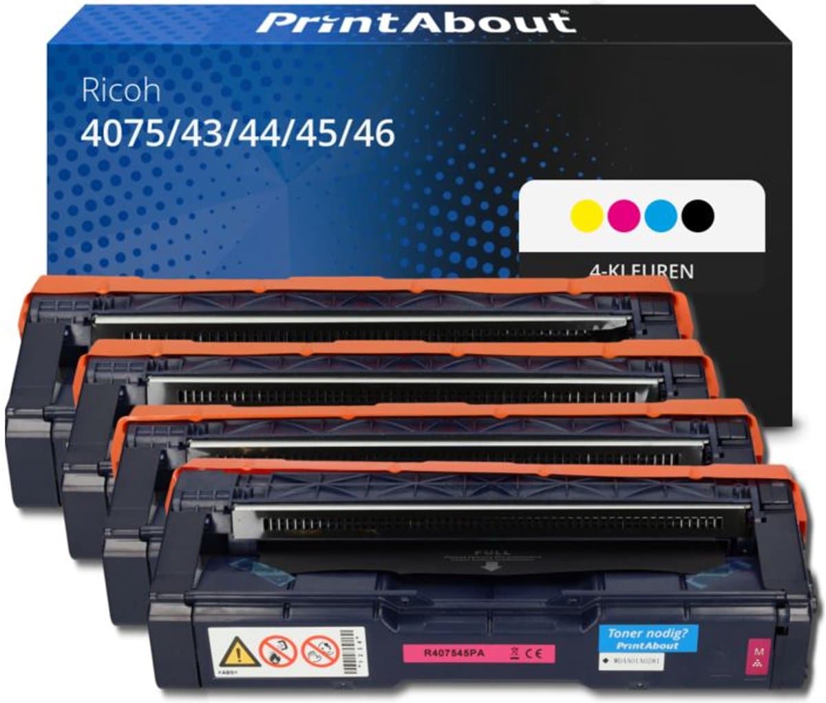 PrintAbout Huismerk Ricoh 4075/43/44/45/46 (SP C250E) Toner 4-kleuren Voordeelbundel