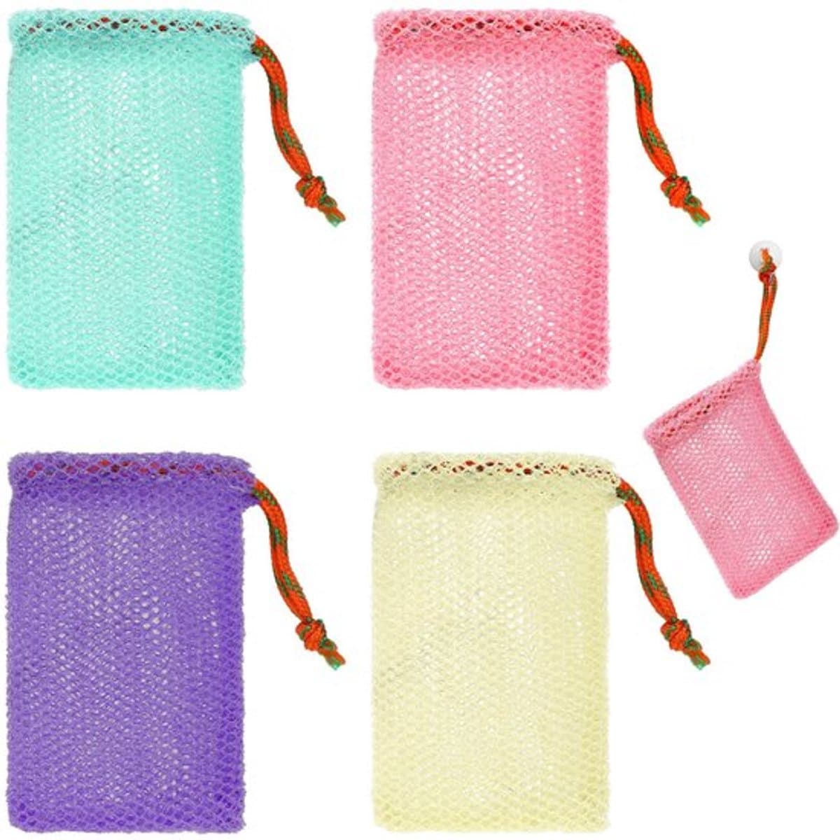 Dailygoods- Zeepspaarders Set van 4 - Exfoliërende Mesh Zak