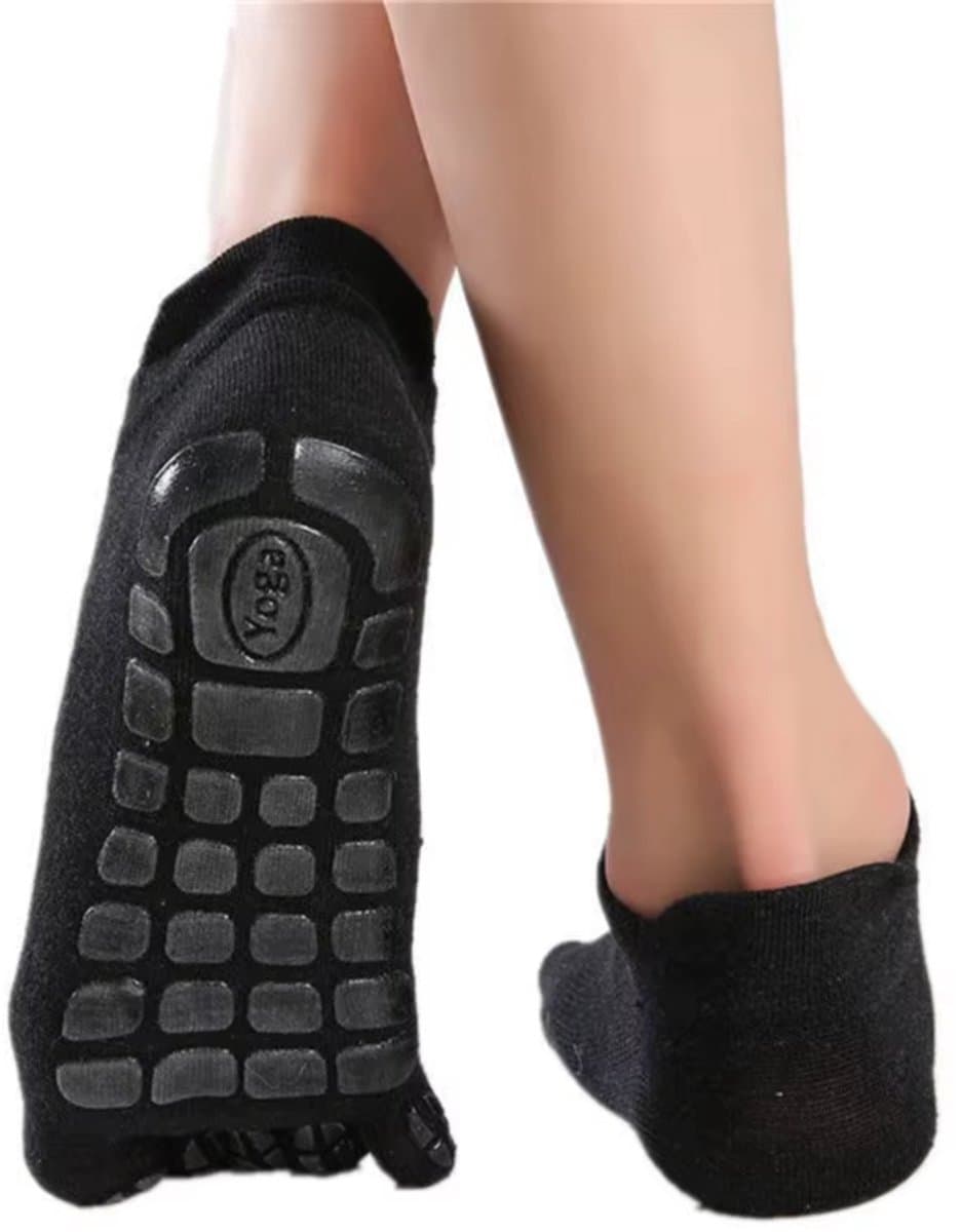 Nieuwe Winter Dikke Vijfvinger Sokken voor Mannen - Warme, Antislip Fitness Toesokken - Lage Kuit Slippers voor Binnen - Comfortabele Huissokken, Sport Sokken, Vijfvingersokken - Zwart