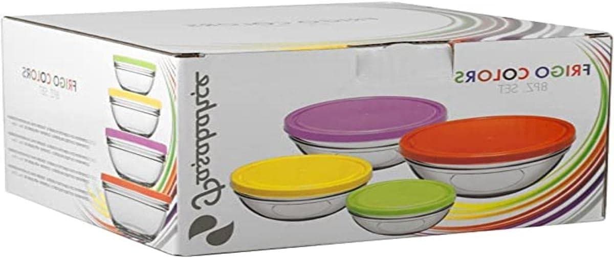 Koelkastbakken Set - Voedselcontainers Rond - Keuken Organiseren - Stapelbaar Ontwerp - 8 Stuks 1000ml - Kleurrijk