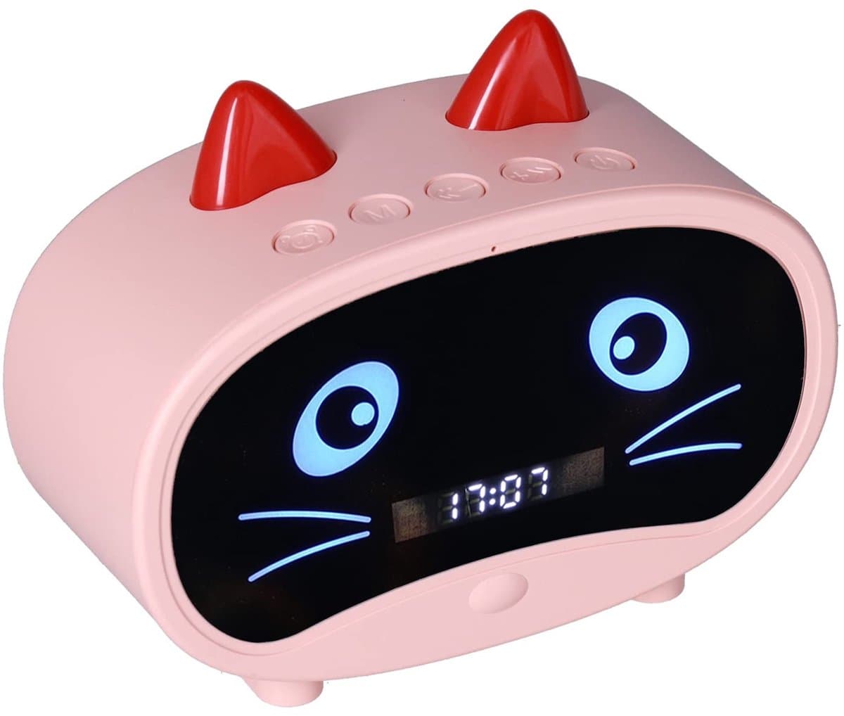Store_8 - Digitale Wekker - Bluetooth-luidspreker - Temperatuurweergave - Roze - FM-radio - Geschikt voor Slaapkamer - Cartoon Cat-wekker
