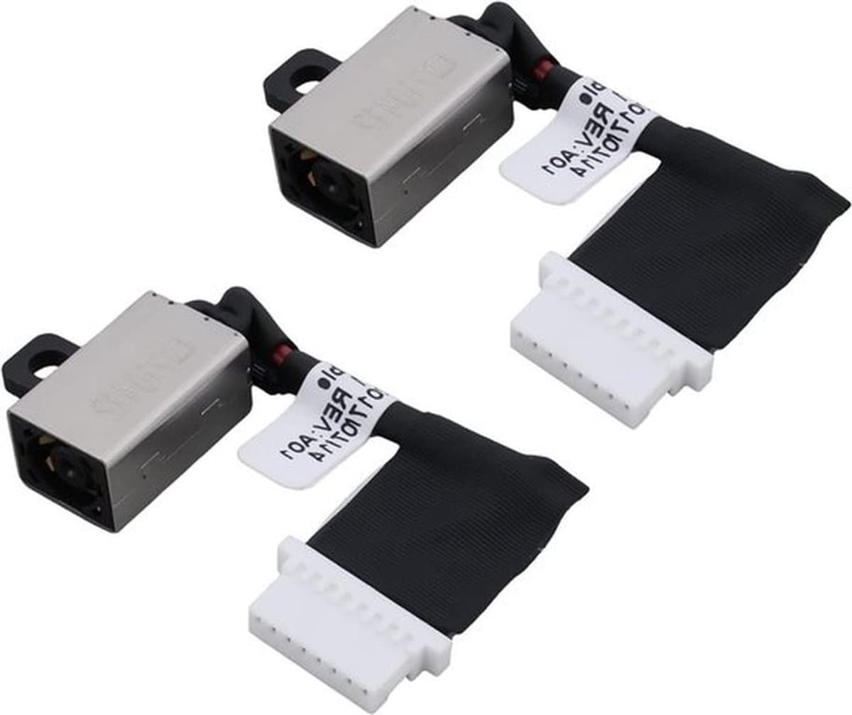 Oplaadpoort voor Dell Laptops - 2-in-1 Power - DC Jack - Compatibel met Dell 7370 en 7373 - Zwart - Oplaadpoort voor de P83G001 modellen - Geschikt voor Dell laptops - Zwart - 2 stuks