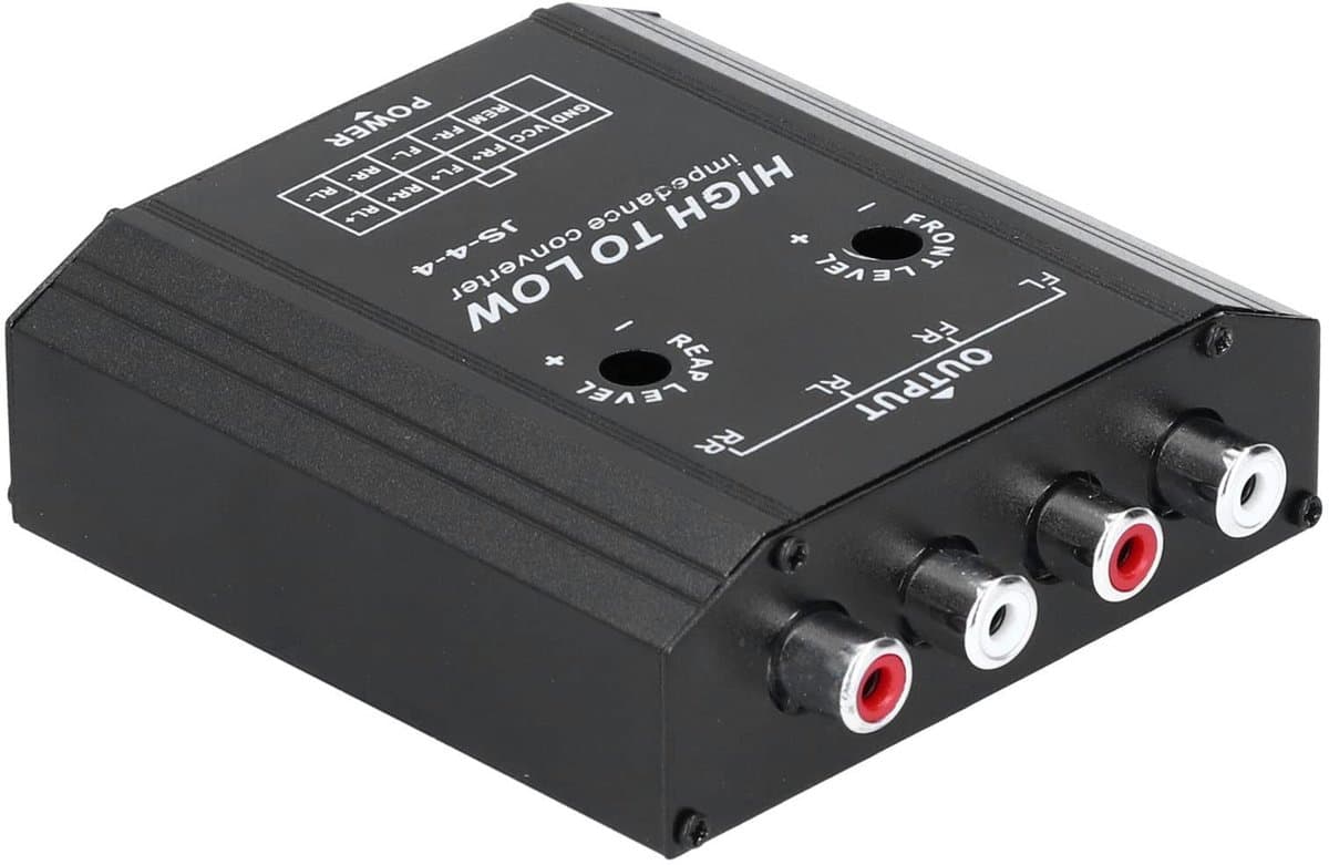 Dailygoody - Audio-impedantieconverter - Hoge naar Lage -lijn - 12V 4-kanaals - Compatibel met Autoradioluidsprekers - Geluidsversterking - Ideaal voo...