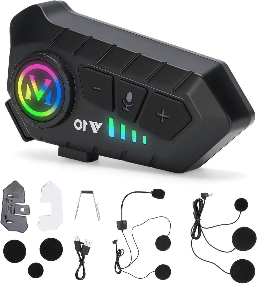 Motor Intercom Headset - Motorfiets Communicatie - Veilig Rijden - Dubbele Ruisonderdrukking - 32 Uur Speeltijd - Zwart