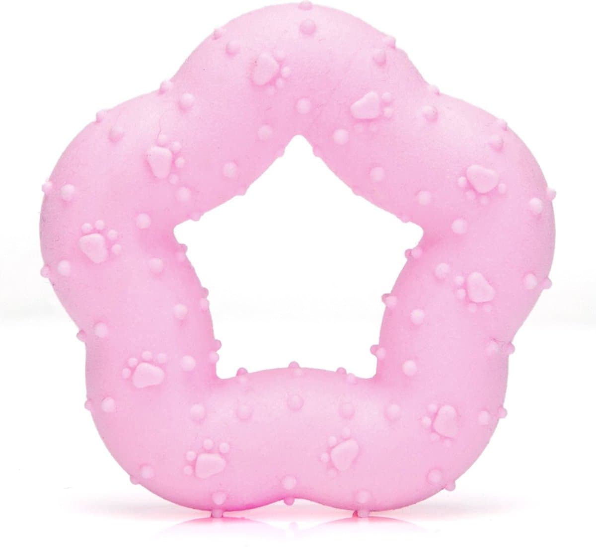 Nobleza Puppyspeelgoed - Puppyspeeltje om in te bijten - Puppy kauwspeelgoed rubber ring - Puppy bijtring - Roze