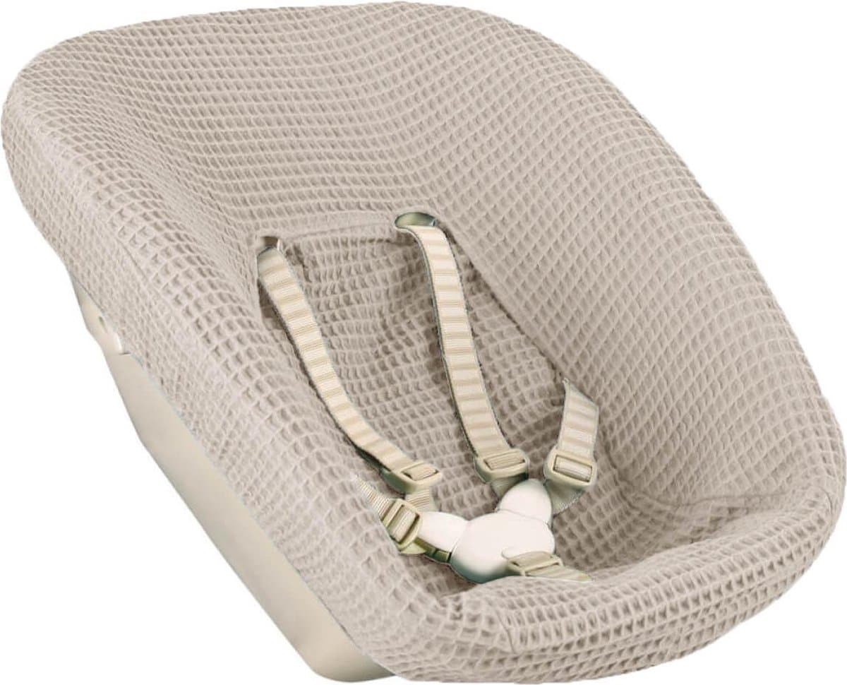 Newborn Hoes Tripp Trapp geschikt voor Stokke Tripp Trapp Newborn Set - Oud model met diep bakje - Premium Kwaliteit - Perfecte Pasvorm - Beschermt je Stoel - Makkelijk Wasbaar - Zacht Katoen - Taupe Wafelstof