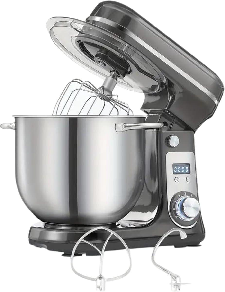 KTN® Keukenmachine - Keukenrobot - Keukenmixer - Foodprocessor - Deegmachine - 1200W - 6L - 6 Snelheden - Antraciet / Donker Grijs