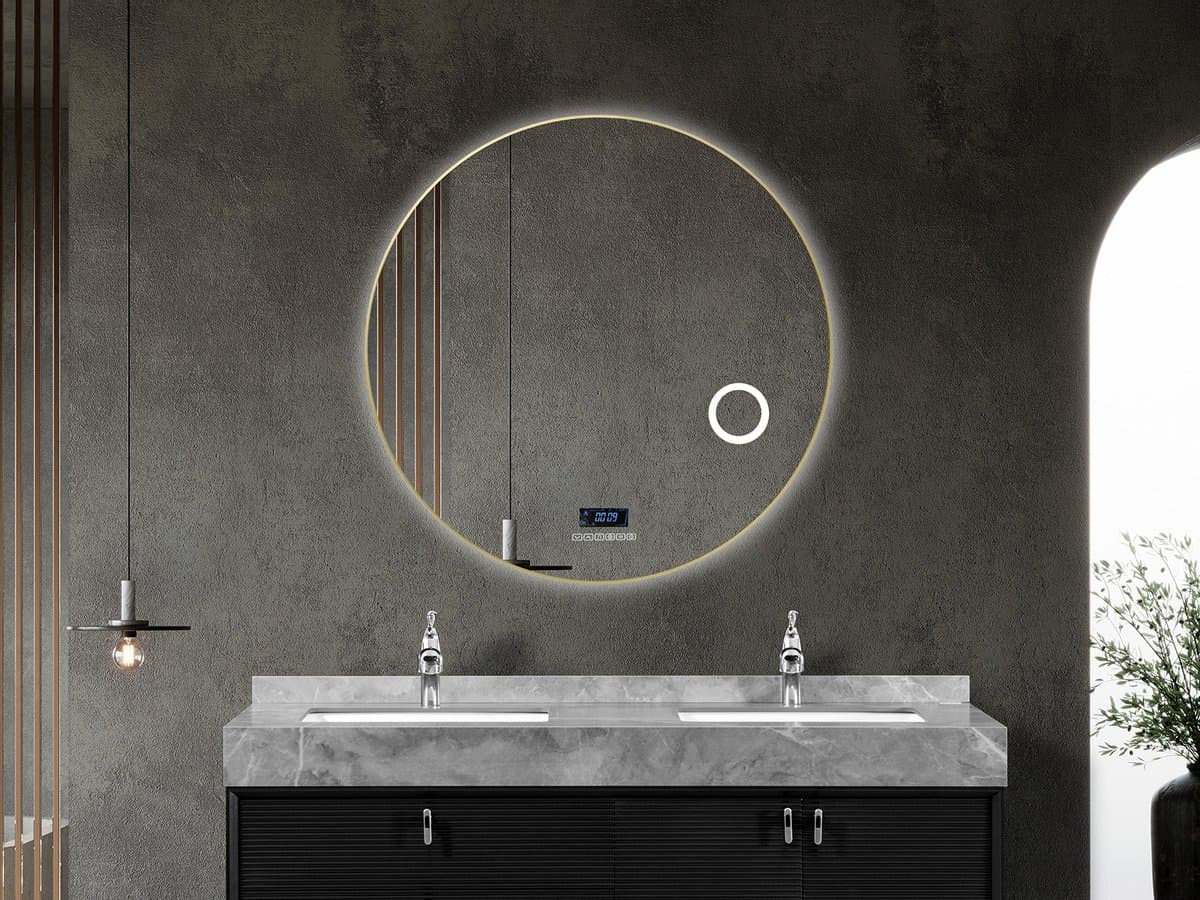 Maewialux LED Badkamerspiegel - Bluetooth - Livia - 110cm - goud