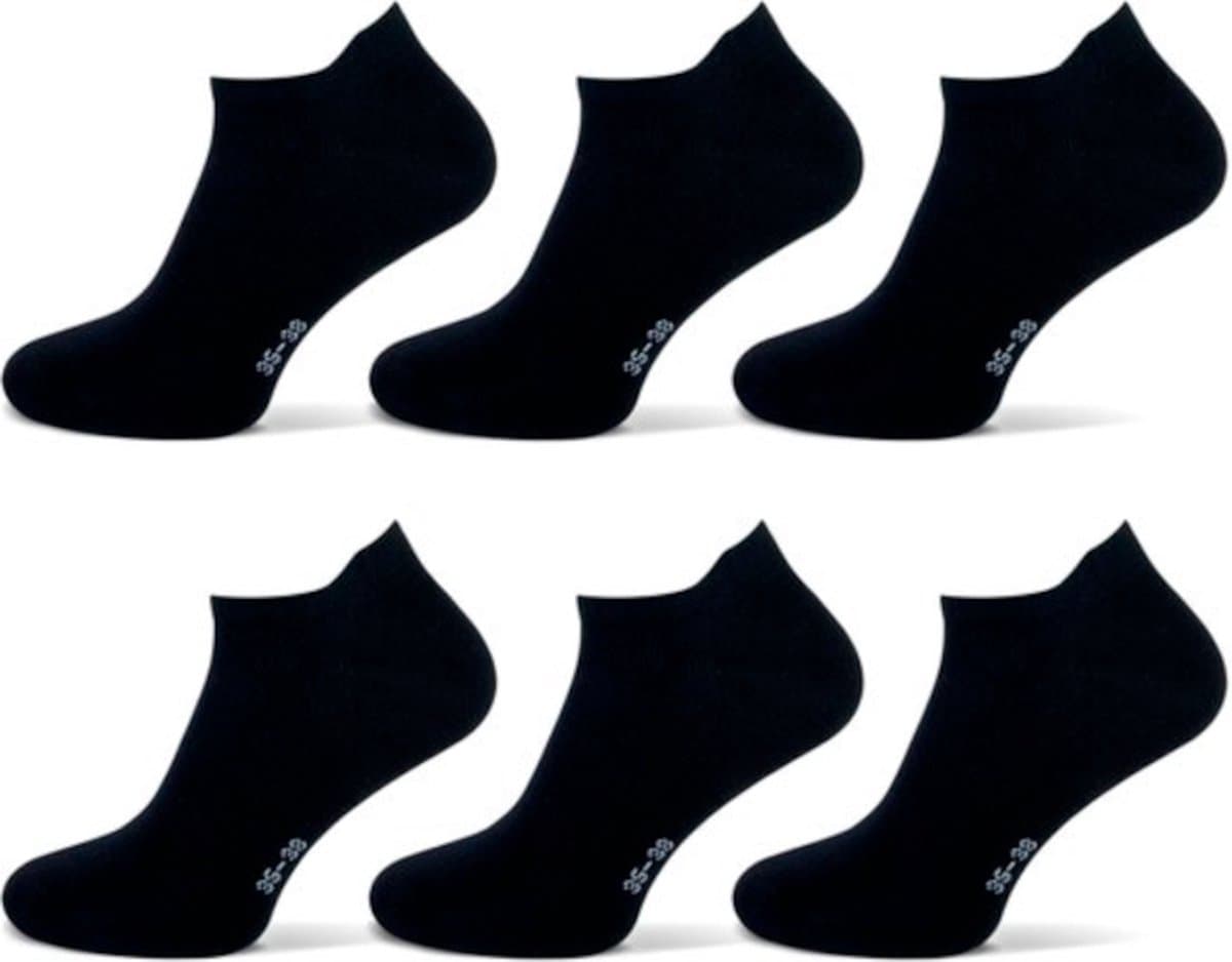 WeirdoSox sneaker sokken met lipt - 3 paar - Zwart - Maat 43/46 - Enkelsokken Heren - Enkelsokken Dames