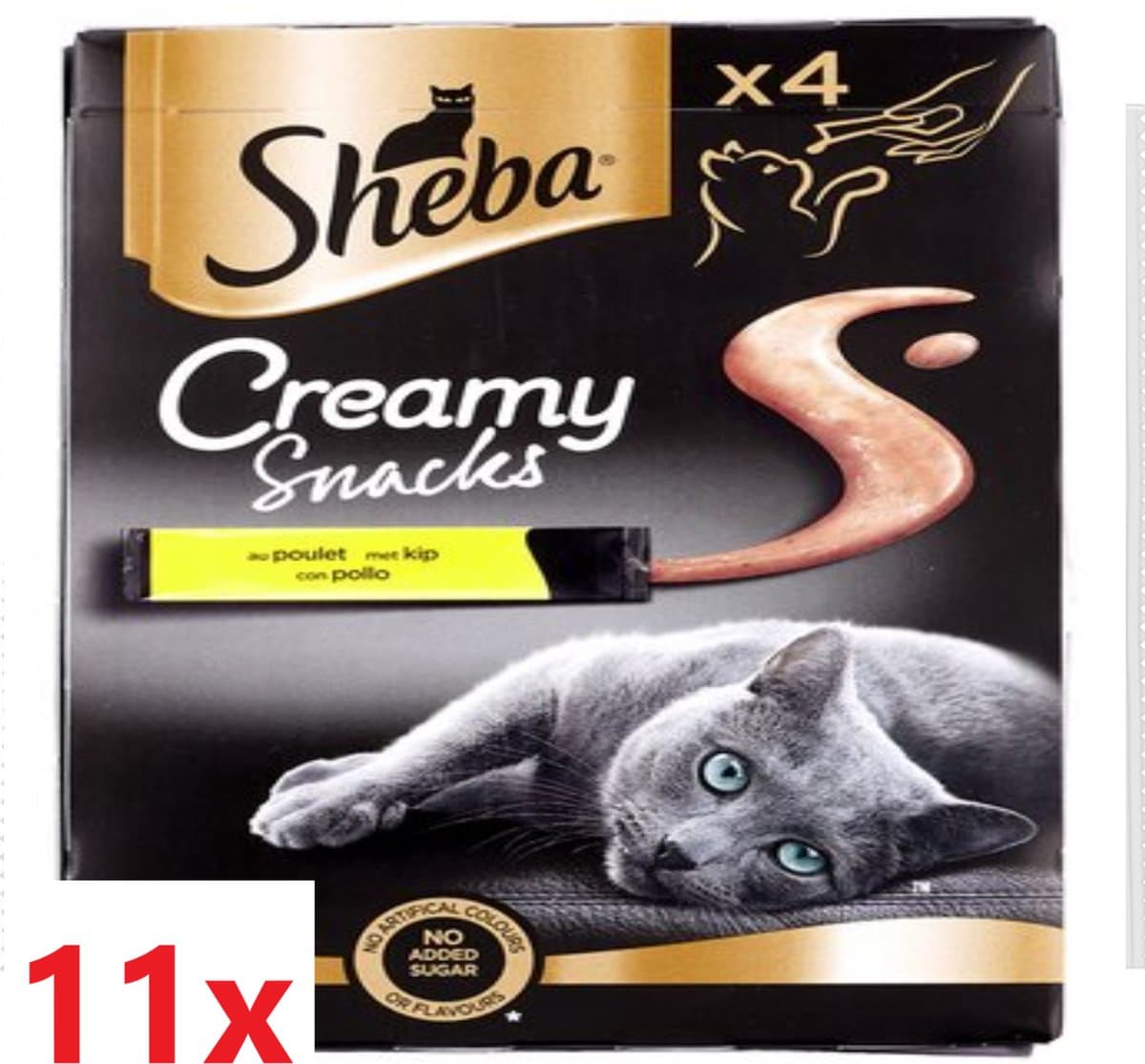 11x Sheba - Creamy Snacks Kip (4x12g)