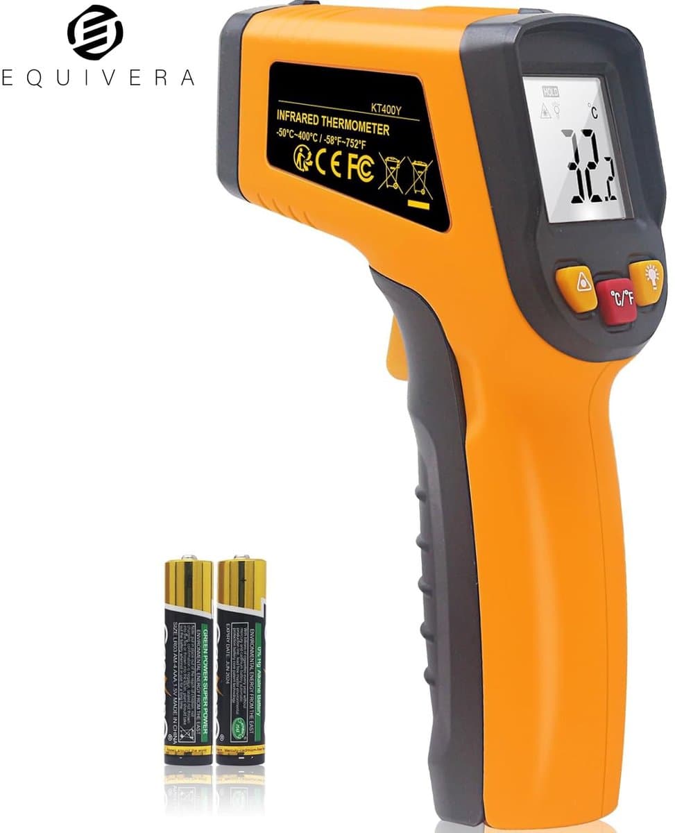 Equivera Infrarood Thermometer - Voorhoofd Thermometer - Laser Thermometer - Warmtemeter - Infraroodthermometers