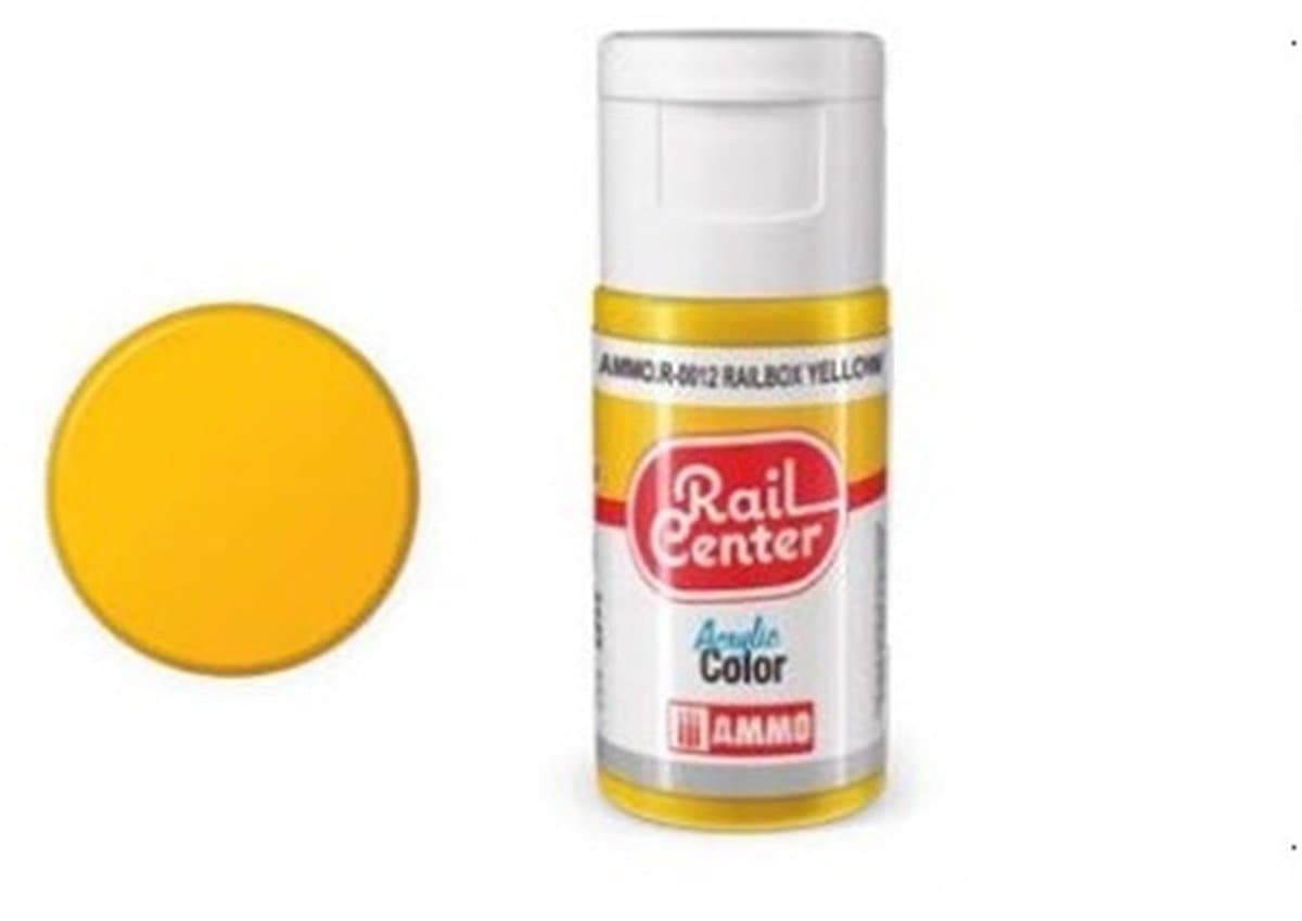AMMO by Mig Jimenez Hobbyverf Acrylverf - MIG R0012 Rail Center - Signal Yellow - Acryl - 15ml Verf flesje - 15 ml