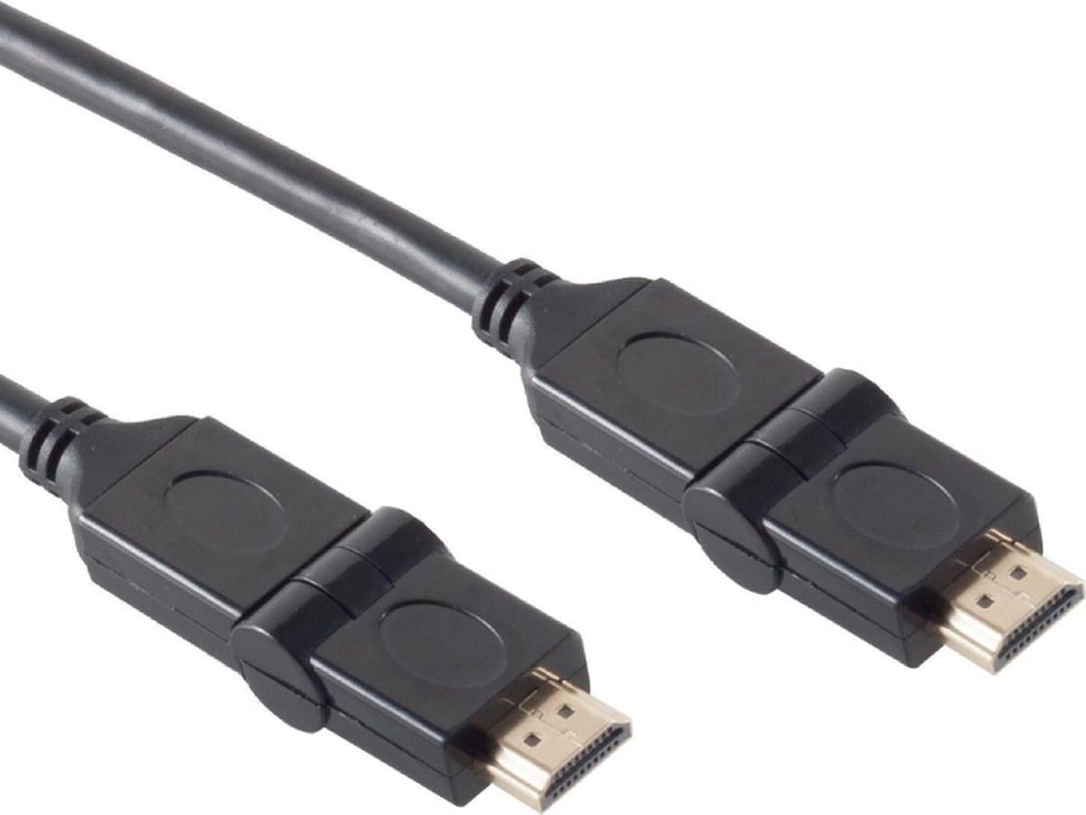 HDMI 2.0 Kabel - 4K 60hz - Draaibaar omhoog & omlaag - 2 meter - Zwart