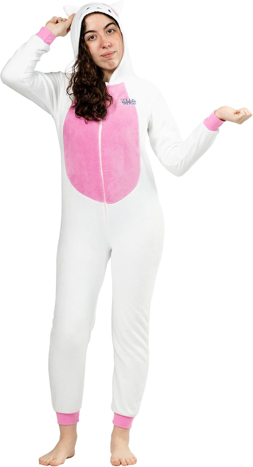 Riethmüller - Hello Kitty Fleece Onesie Kostuum Volwassene – Officiële Licentie - Maat XS