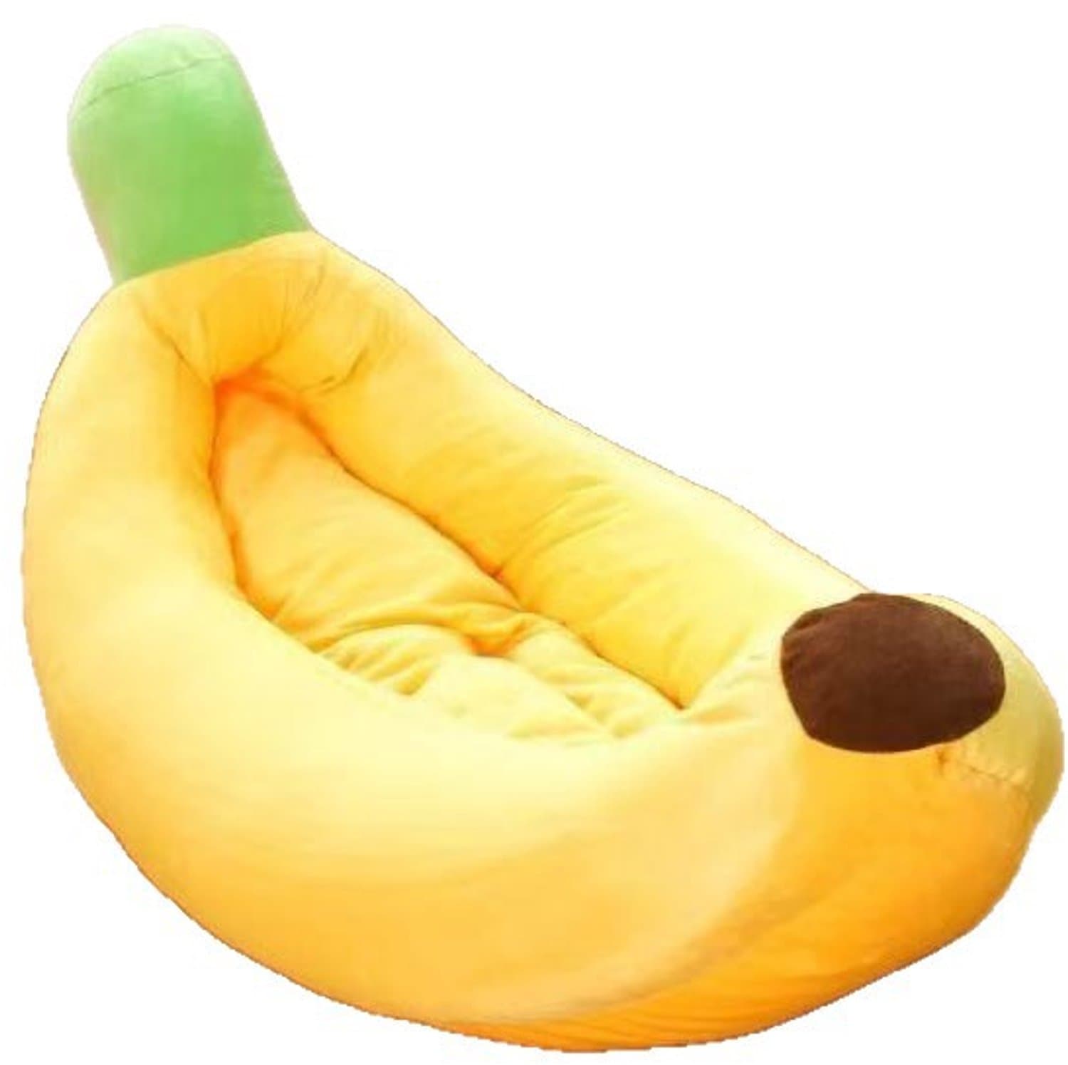 YAGXIG huisdierbed - hondenbed - schattig bananennest - kattenbed - winterwarm bed - zacht en comfortabel - warm - wasbaar - geel - L (75 cm * 45 cm * 16 cm) - aanbevolen binnen 20 pond