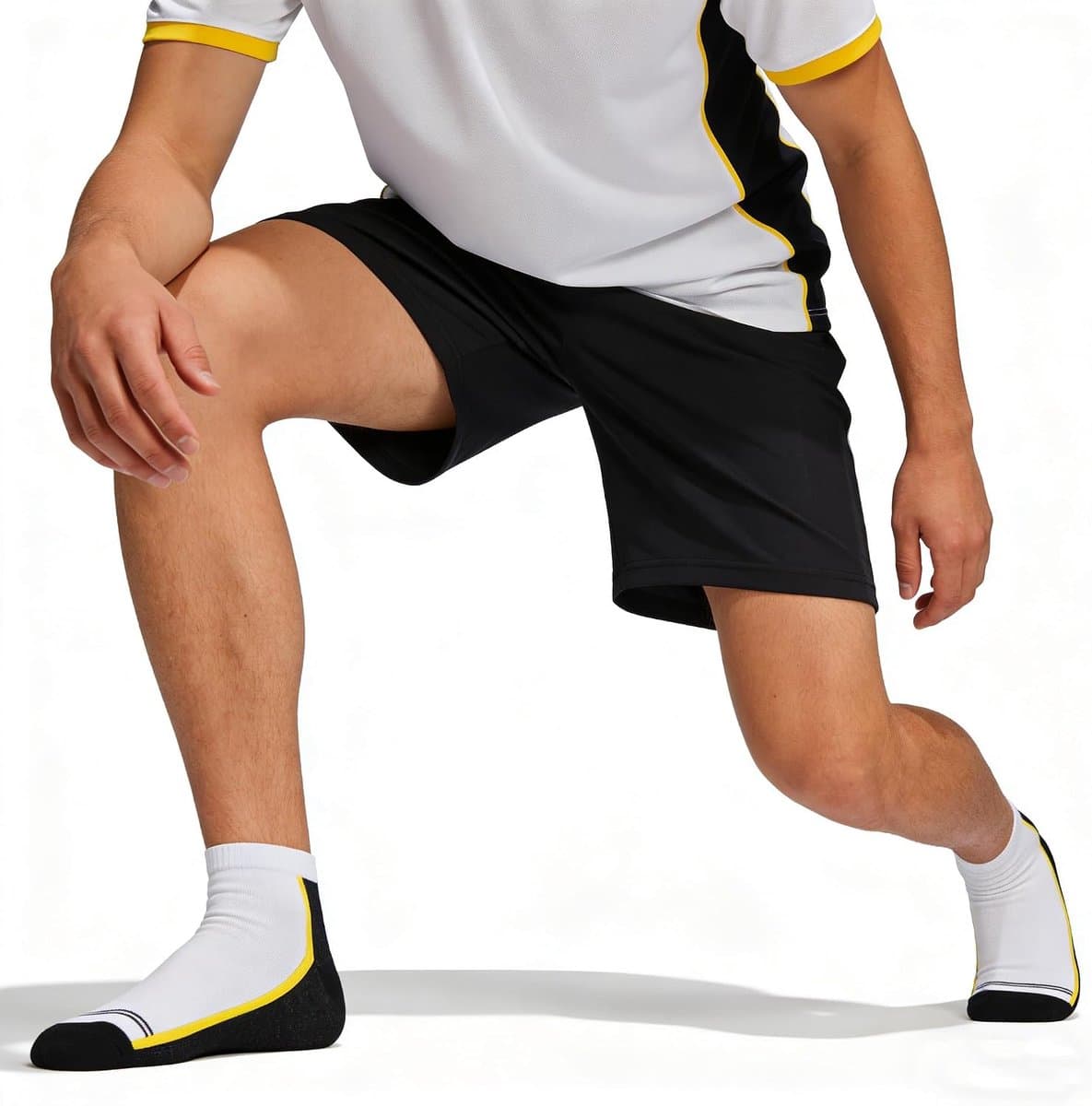 2331 Sneakersokken voor heren, katoen, korte sportsokken, ademend, laag gesneden loopsokken, comfortabele zomersokken voor sport, vrije tijd, zwart, wit, grijs, verpakking van 6 stuks