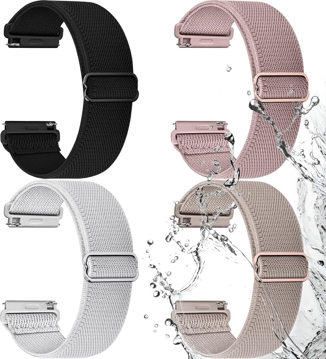 Elastische Nylon Horlogeband 20mm 22mm met Snelsluiting voor Smartwatches en Klassieke Horloges
