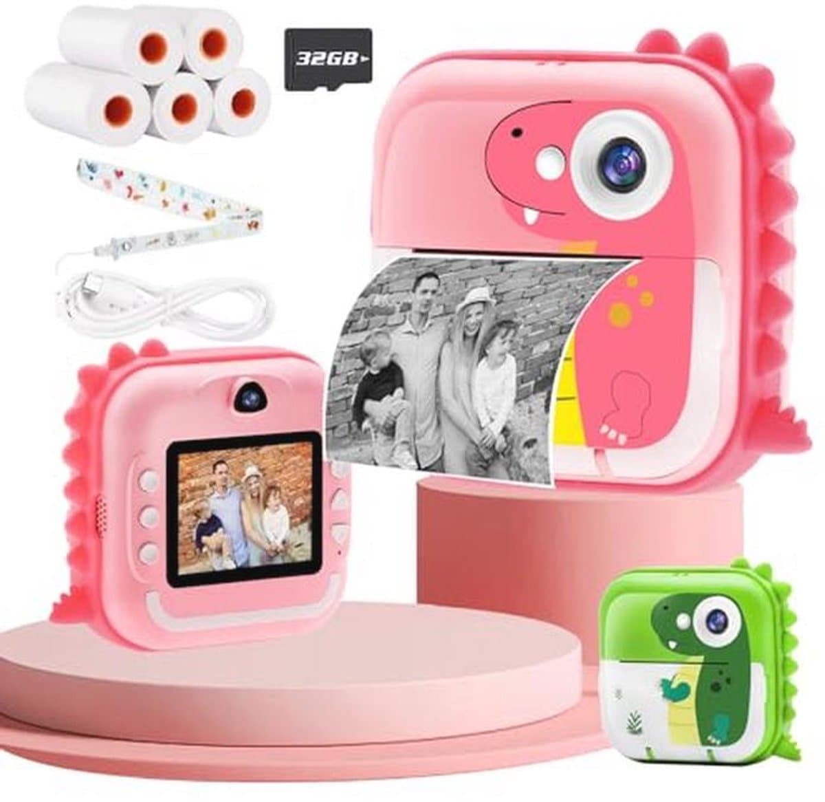 Instant Camera voor Kinderen met 2,4 inch Scherm - 1080P Video, 12 MP Lens, en 32G SD-Kaart - Perfect Cadeau voor Verjaardagen en Feestdagen