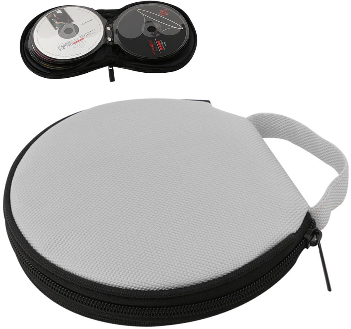 Gigicial Cd-Hoesje - Cd-Houder - Hoge Kwaliteit Oxford Stof & Grote Capaciteit Voor 20 Dvd's - 1 - Voor Reizen En Auto Gebruik Grijs