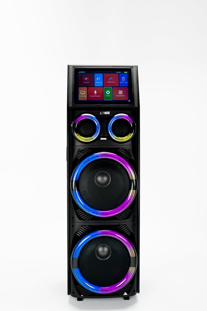 Auravox VOX-D2123 Party Speaker met Touchscreen – Bluetooth – LED-verlichting – Karaoke & TWS – Zwart