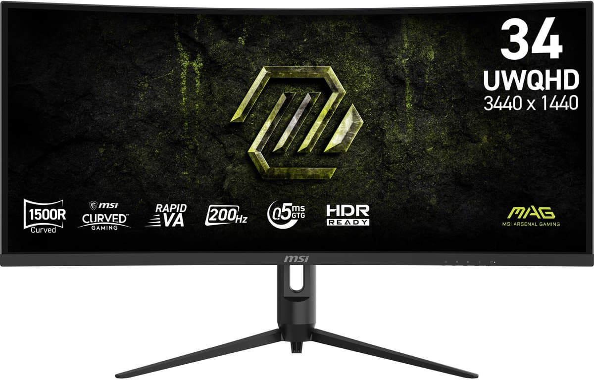 MSI MAG 342CQRF E20 - Ultrawide QHD Gaming Monitor - 200hz - DCI-P3 90% - AI NAVIGATOR - 0.5 ms - 34 inch