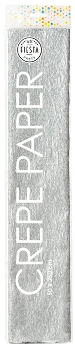Crepe papier zilver 250 x 50cm