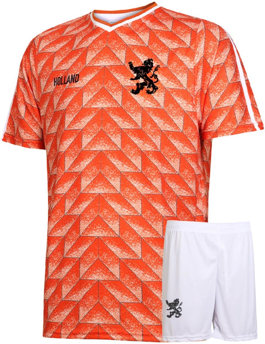EK 88 Voetbaltenue van Basten - Nederlands Elftal - Oranje Shirt - Voetbal Tenue Kinderen - Shirt en Broekje - Jongens en Meisjes - Volwassenen - Heren en Dames - Maat XXL