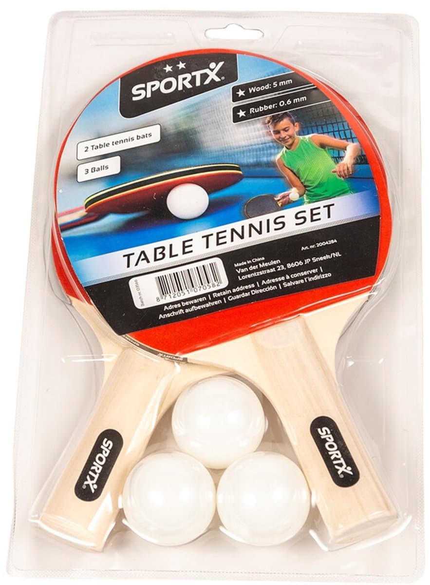 SportX Tafeltennis Set Incl. Ballen in Blister