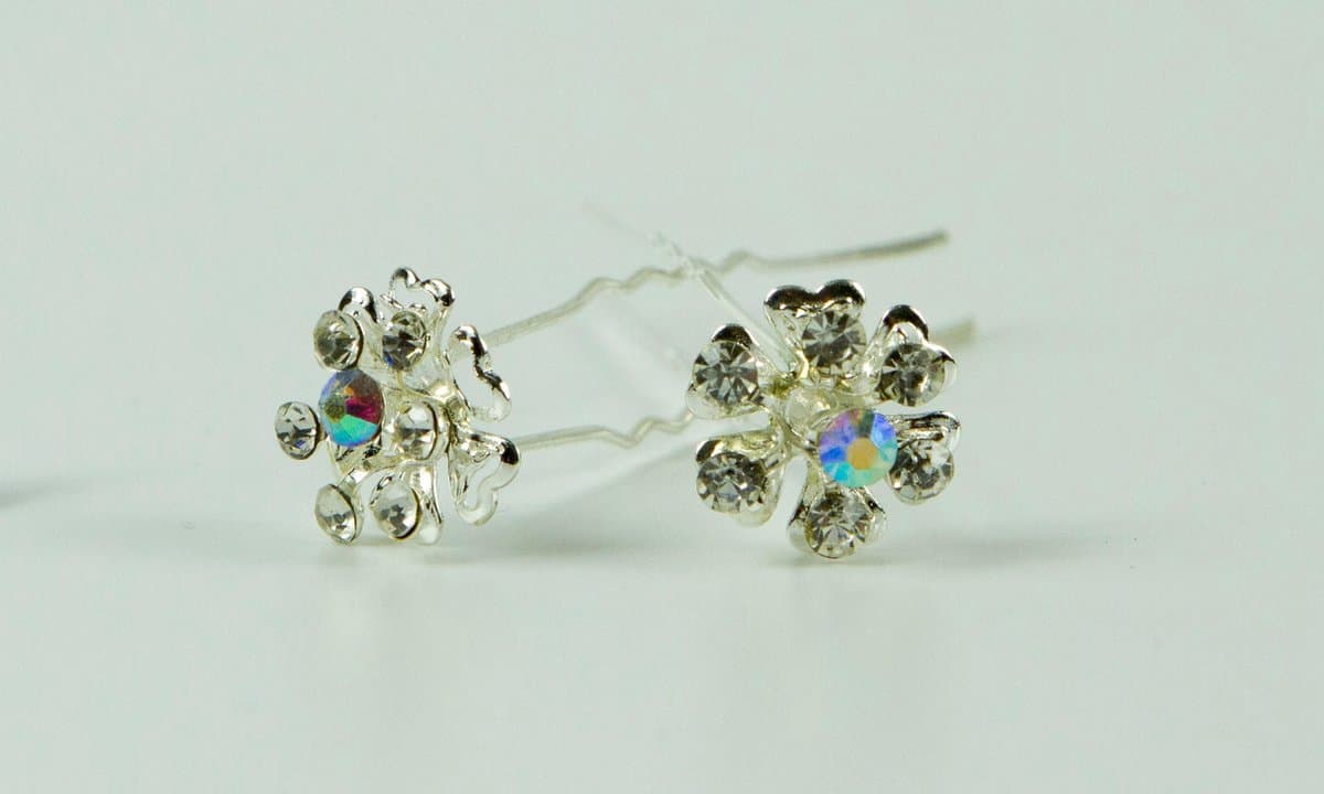 Haarpinnen bloem met strass