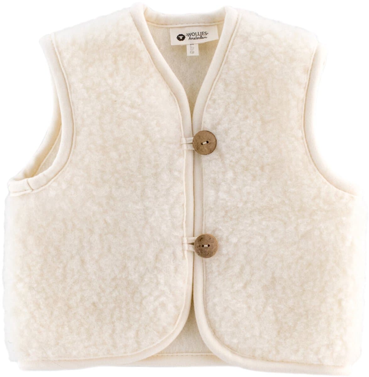 WOLLIES Amsterdam - Wollen Kinder Vest - 100% Merino Wol - 116-122 - Wit