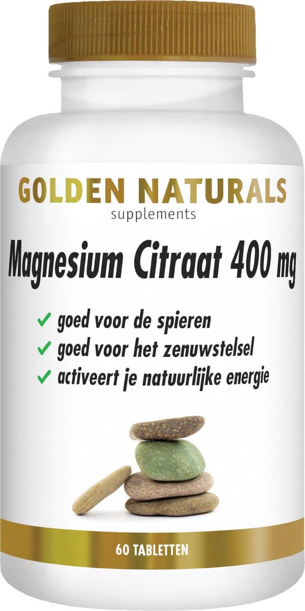 Golden Naturals Magnesium Citraat 400mg (60 veganistische tabletten)