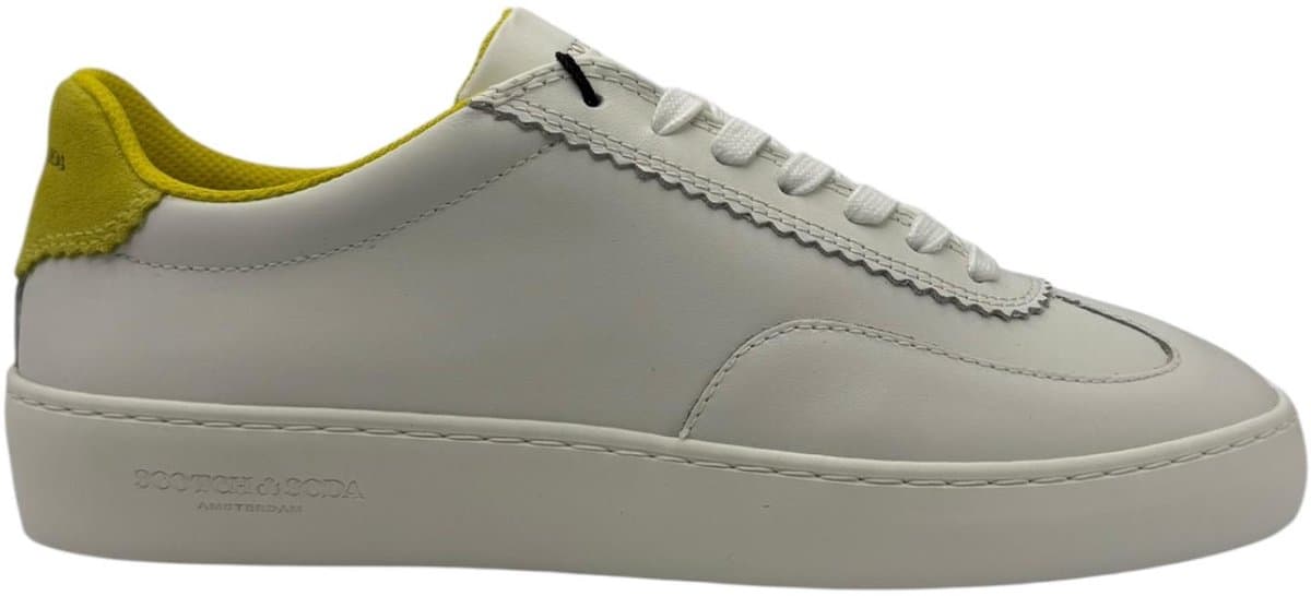 Scotch & Soda - Plakka LS - Sneakers - Mannen - Wit/Geel - Maat 41