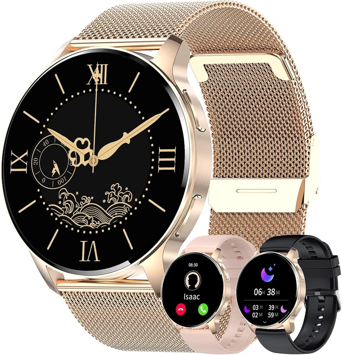 Smartwatch met HD Touchscreen voor Dames en Heren - Waterdichte Fitness Tracker met Hartslagmeter en Slaapmonitor