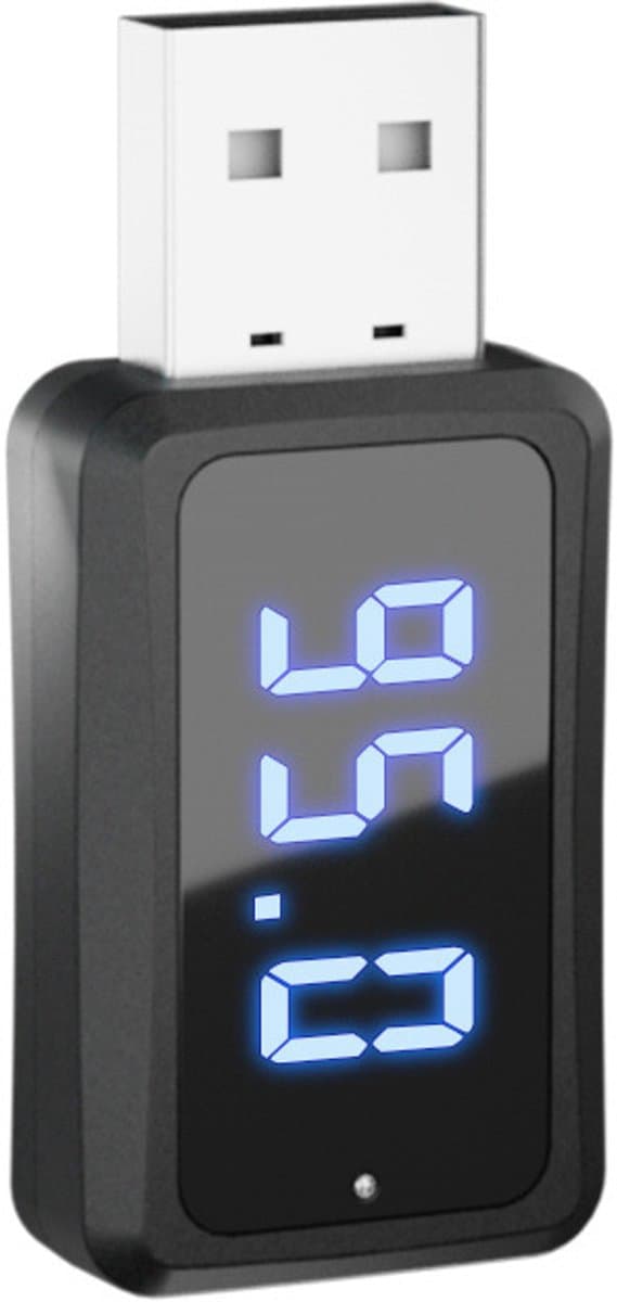 Auto Bluetooth 5.3 audio-ontvanger/zender USB-adapter met LED-display