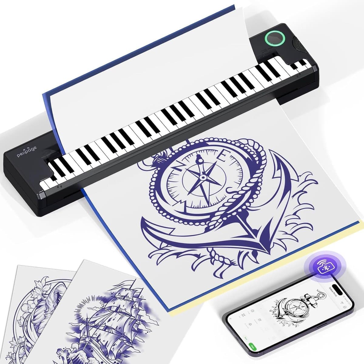 Tattoo Thermo Stencil Printer voor iPad, Telefoon en PC - Draagbare Tattoo Afdrukmachine