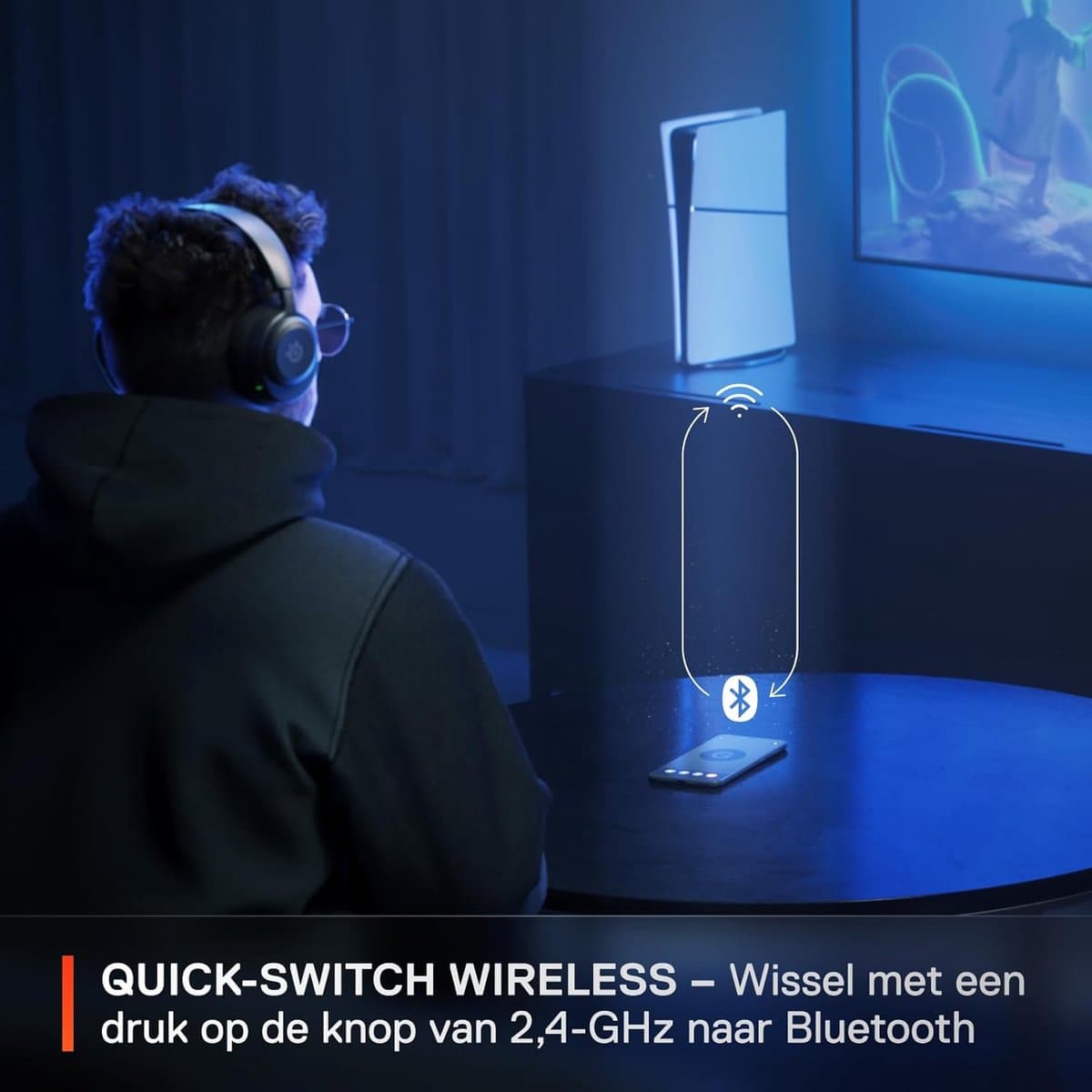Draadloze Gamingheadset met 60U accu, 100+ Audio Presets en Geavanceerde Microfoon