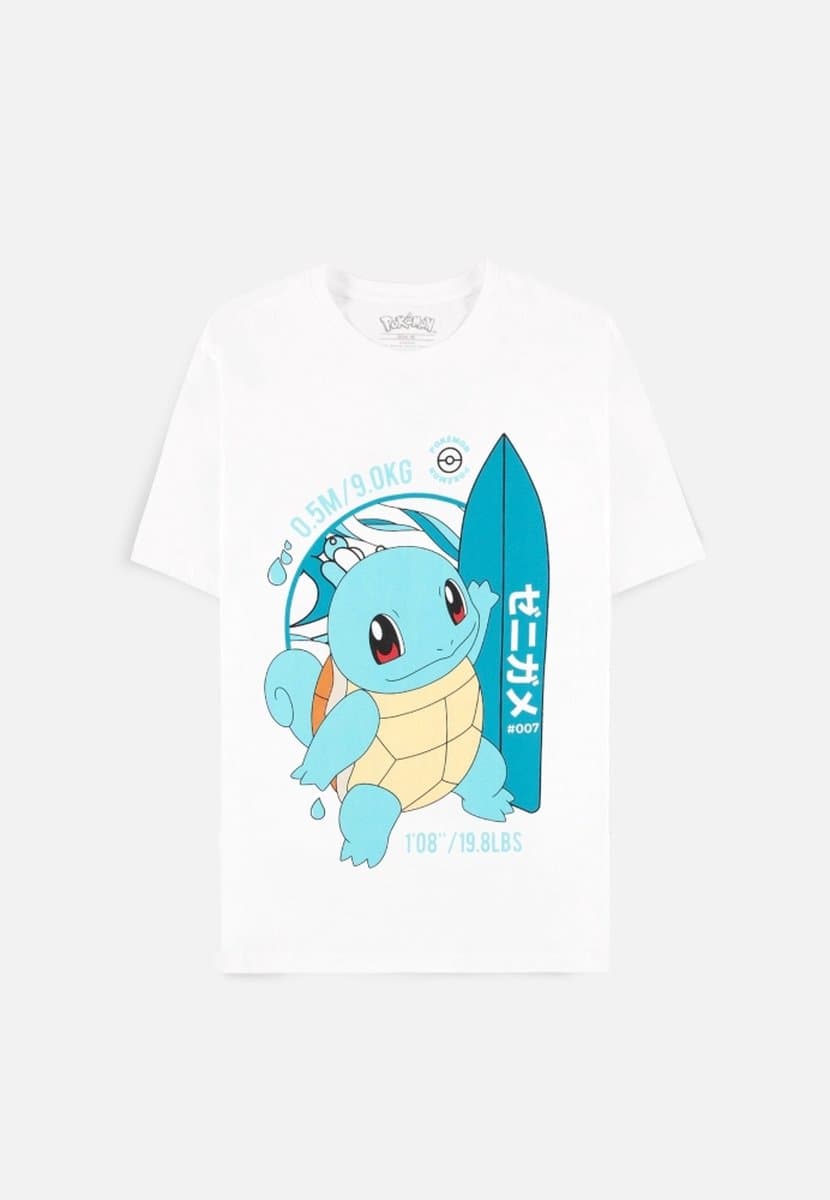 Pokémon Squirtle T-shirt wit XXL Katoen - Fan merch, Gaming, Nintendo