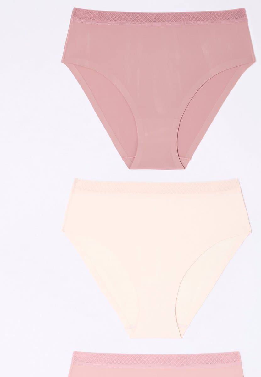 Damart - Set van 3 naadloze midislips - Dames - Roze - 46/48
