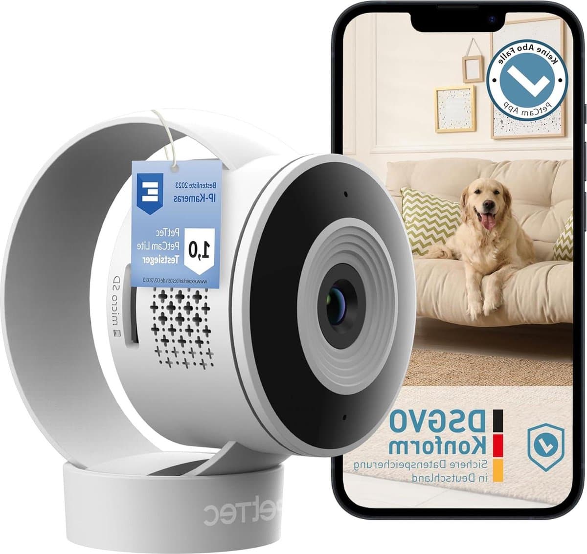 Draadloze Huisdier Bewakingscamera - App Bewegingssensor Zoom Speaker Mic Nachtzicht - Full HD WiFi Camera's voor Huisbeveiliging - Honden Katten Slaap Woon Kinderkamer