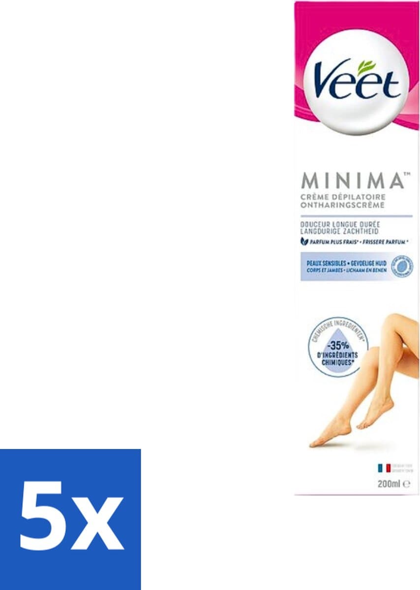 Veet Ontharingscrème Minima Gevoelige Huid 200 ml - Bulkverpakking - 5 stuks